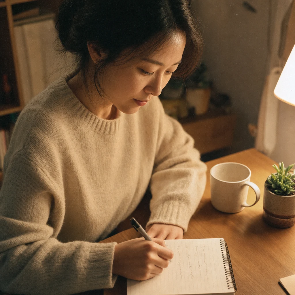 상담 전 확인 목록을 정리하는 장면